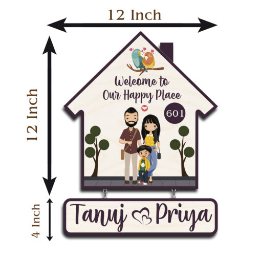 Happy Place Couple Name Plate | Personalized - Image 10