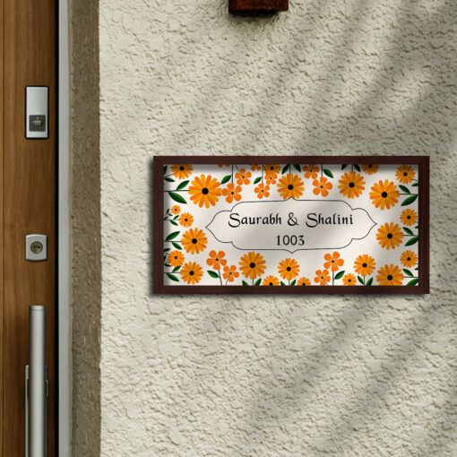 Name Board with Flowers | Personalized | 12x8 Inch