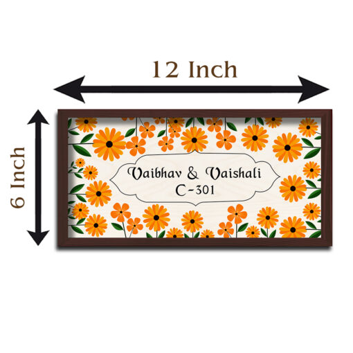Name Board with Flowers | Personalized | 12x8 Inch - Image 2