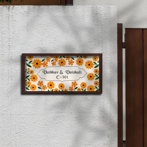 Name Board with Flowers | Personalized | 12x8 Inch - Image 3