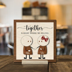 Together Forever Couple Woodprint | Personalized