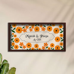 Floral Aura – Couple Name Board | Personalized | 12x8 Inch