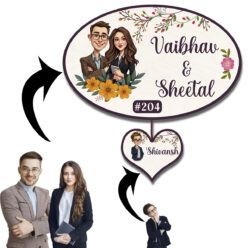 Wooden Customized Caricature Name Plate