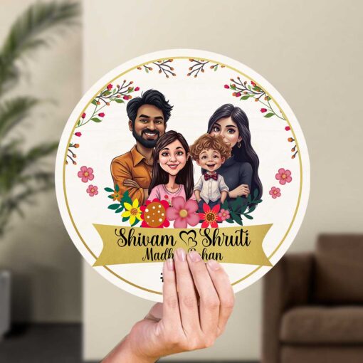 Floral Family Caricature Nameplate | Personalized | 12X12 - Image 9