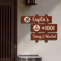 Auspicious Wooden Name Plate | Personalized