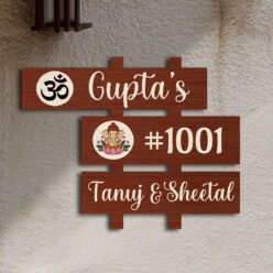 Auspicious Wooden Name Plate | Personalized