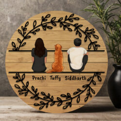 Round Wood Family Name Sign | Personalized