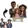 Cartoon Miniature with Easel Stand | Personalized | 5x5 inch