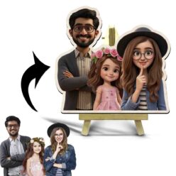 Cartoon Miniature with Easel Stand | Personalized | 5x5 inch
