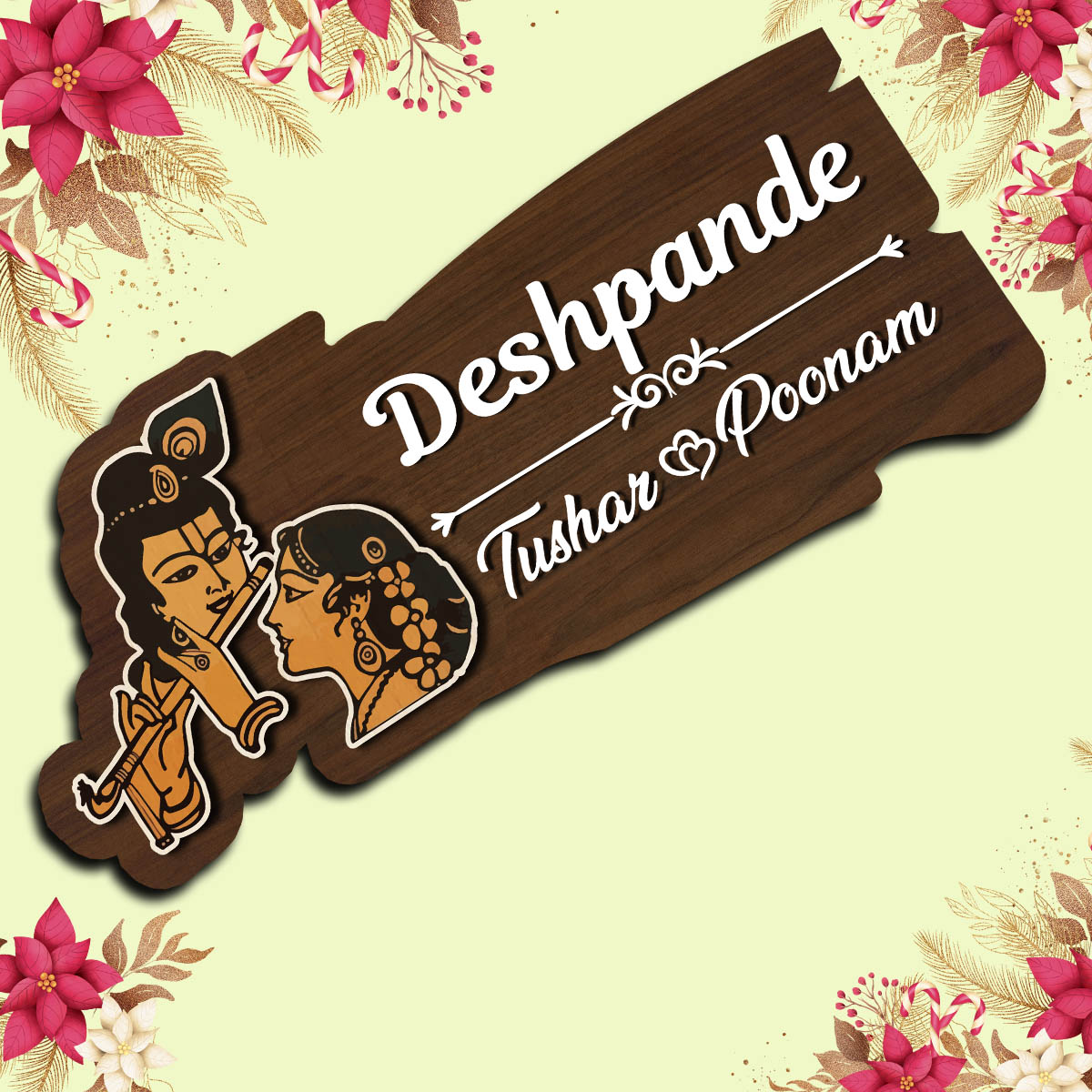 Radha Krishna Nameplate | Personalized