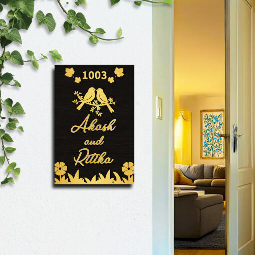 Brown Wooden Name Plate | Personalized