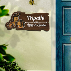 Radha Krishna Nameplate | Personalized