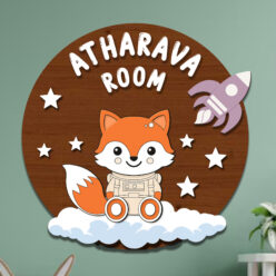 Little Explorer Fox Name Board for Kids | Personalized