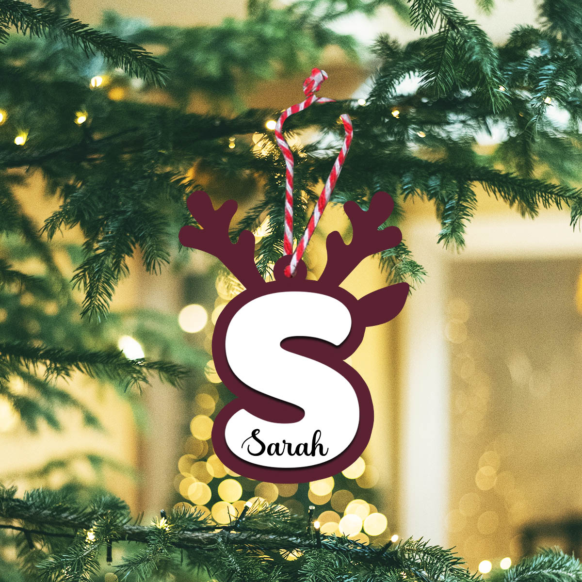 3D Alphabet Christmas Ornament | Personalized - Image 2