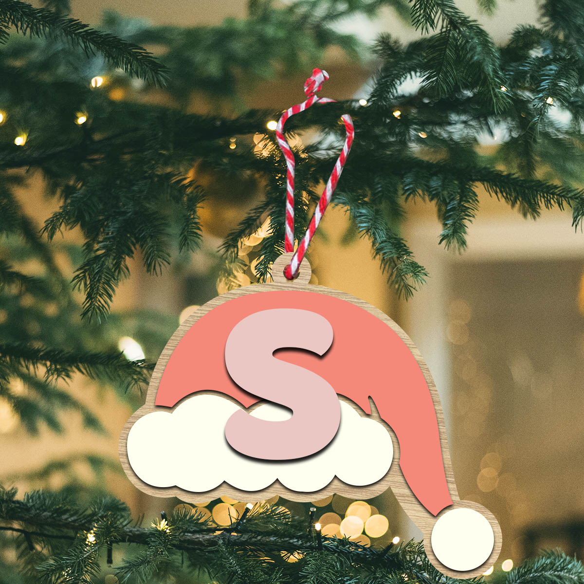 Cute Alphabet Wooden Ornament | Personalized - Image 2