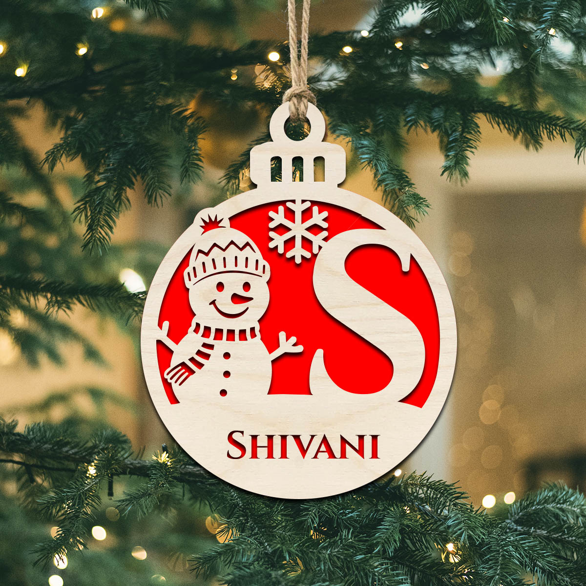 Name Initial Christmas Ornament | Personalized - Image 2