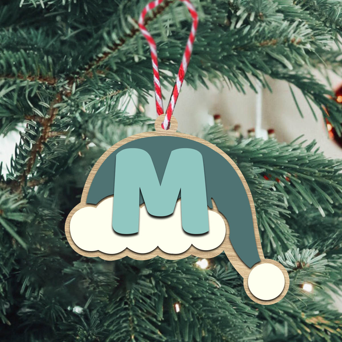 Cute Alphabet Wooden Ornament | Personalized - Image 3