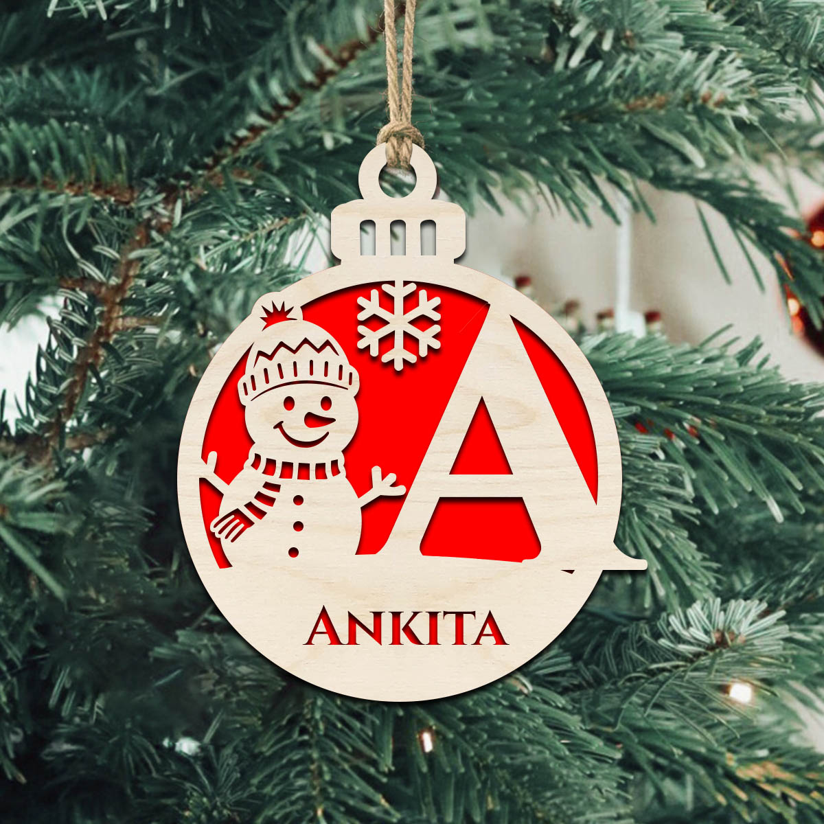 Name Initial Christmas Ornament | Personalized - Image 3