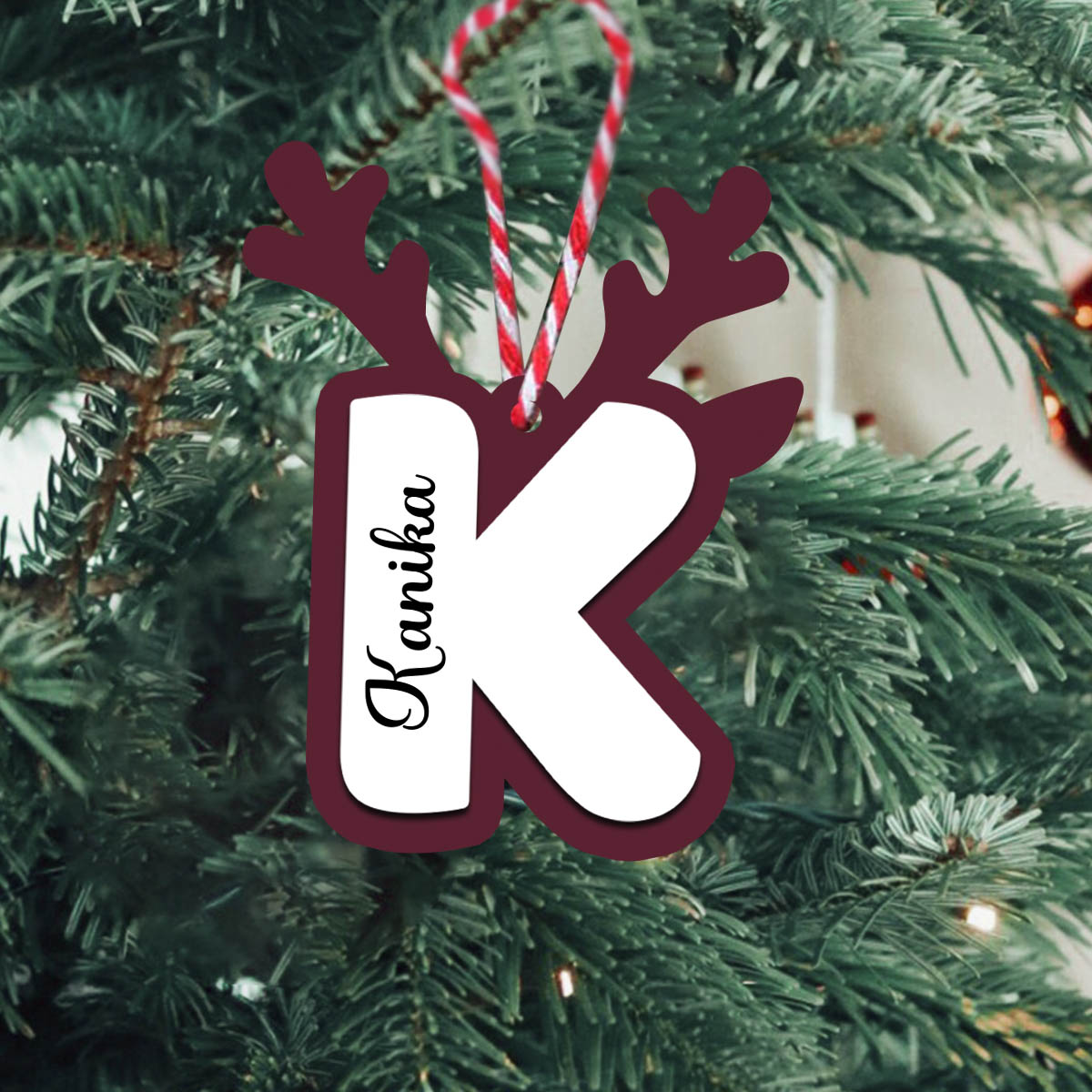 3D Alphabet Christmas Ornament | Personalized - Image 3