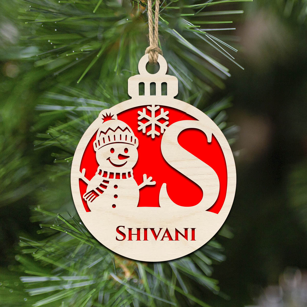 Name Initial Christmas Ornament | Personalized - Image 4