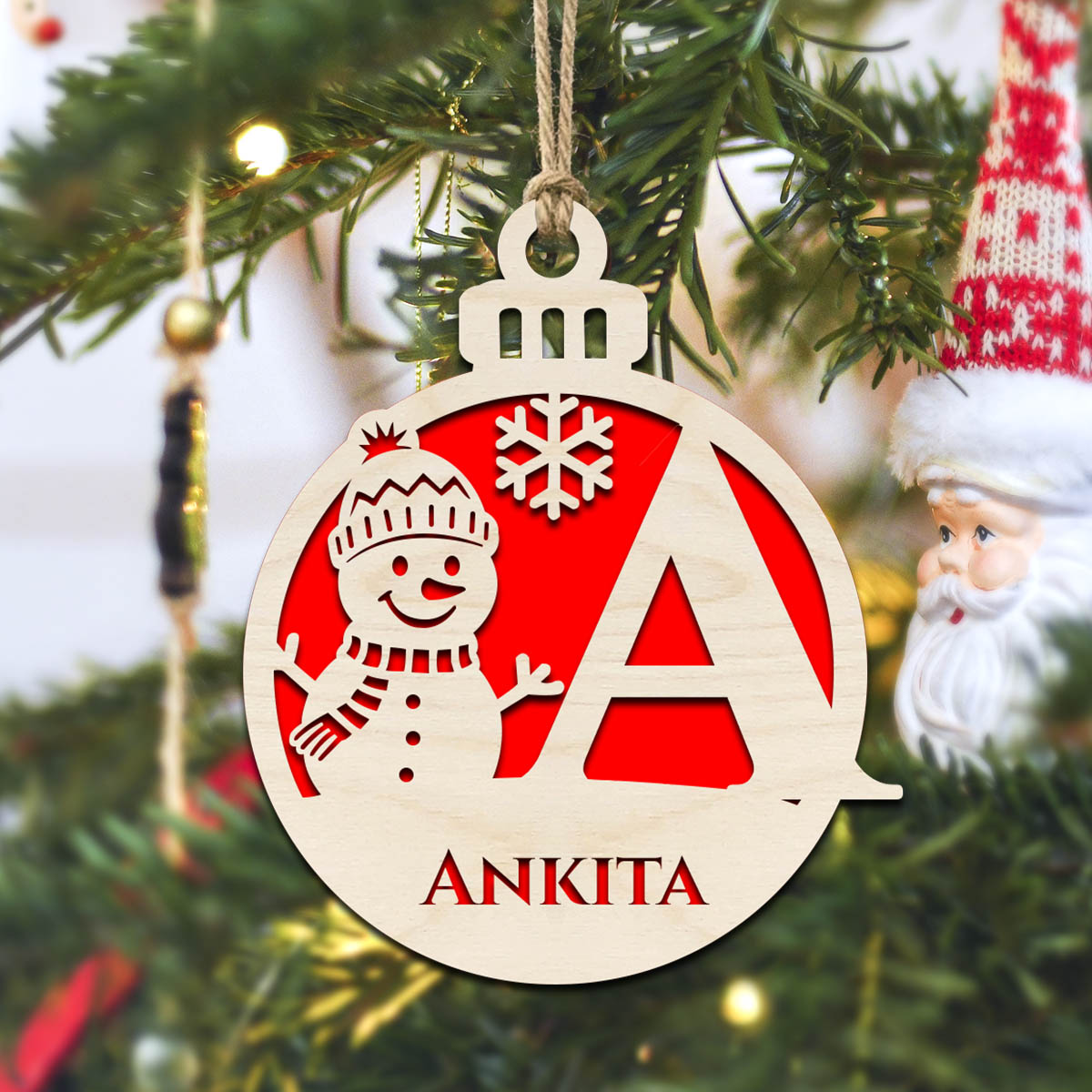 Name Initial Christmas Ornament | Personalized - Image 5