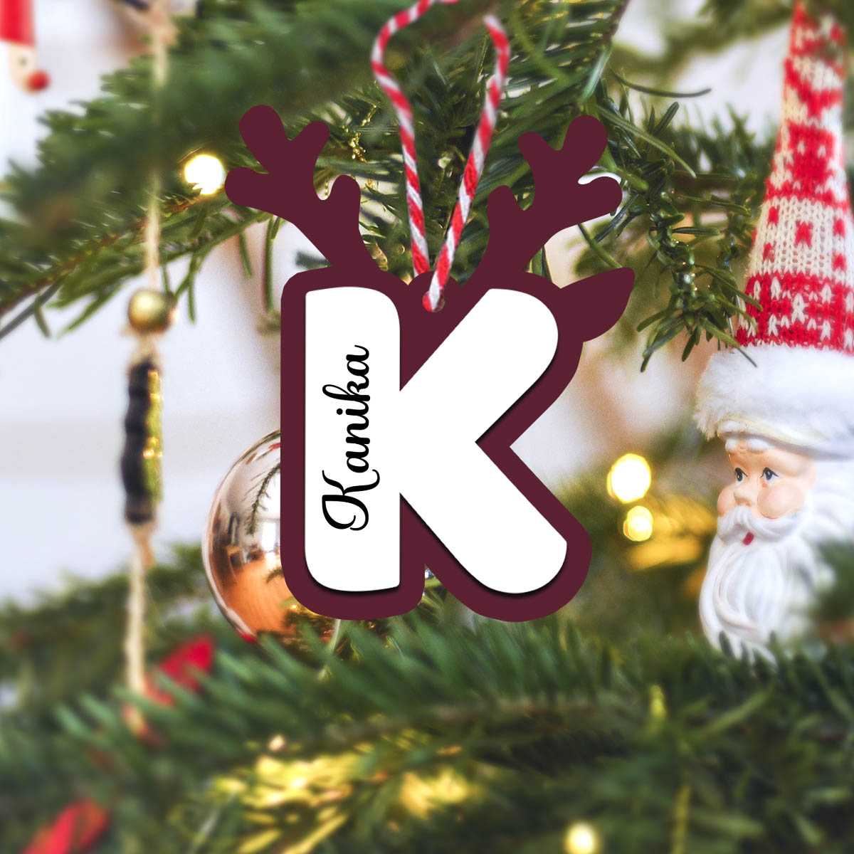 3D Alphabet Christmas Ornament | Personalized - Image 5