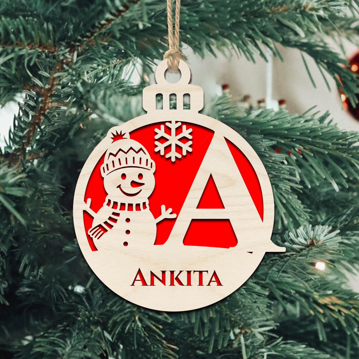 Name Initial Christmas Ornament | Personalized - Image 7