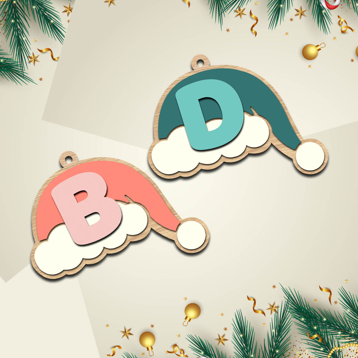 Cute Alphabet Wooden Ornament | Personalized