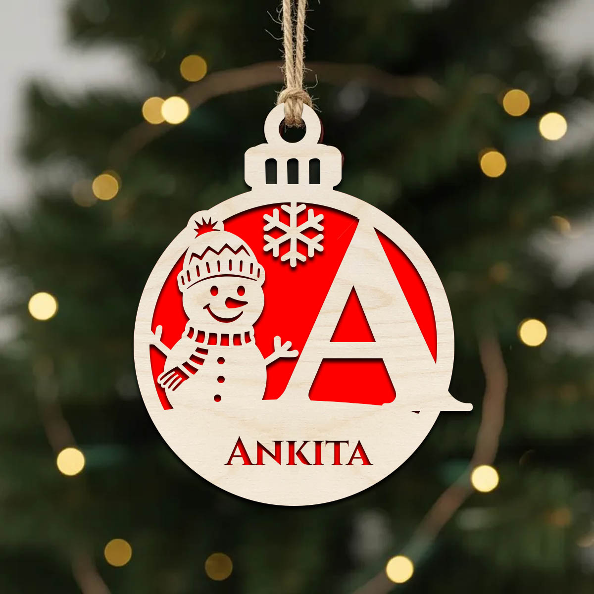 Name Initial Christmas Ornament | Personalized - Image 8