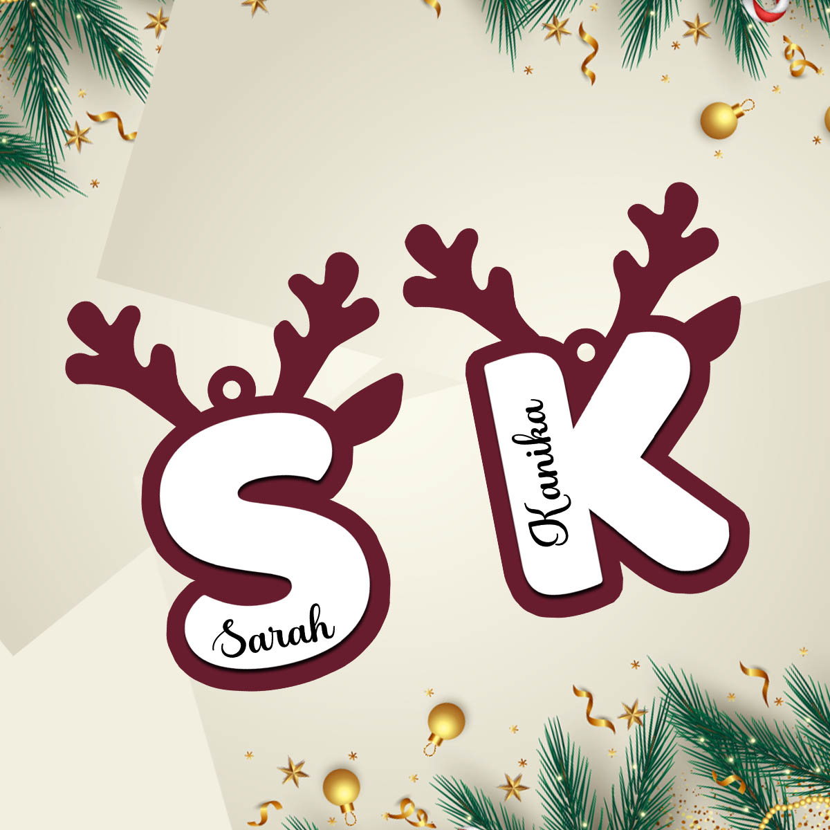 3D Alphabet Christmas Ornament | Personalized - Image 8